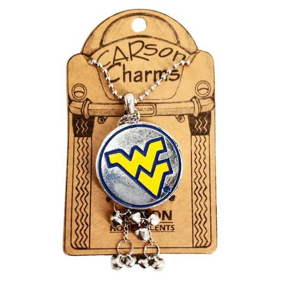 WVU West Virginia University NWT Pewter Car Charm Collegiate Licensed Carson - Picture 1 of 3